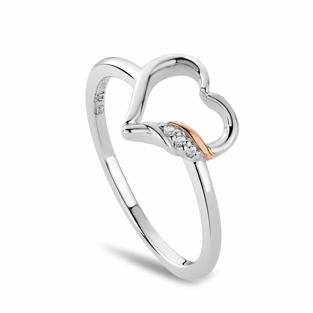 Clogau Past Present Future® Heart Silver Ring 3SPPF0801