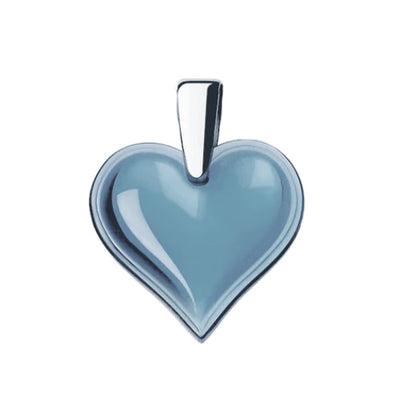 Lalique Amoureuse Beaucoup - Small Heart Pendant - Ocean Blue 10049200