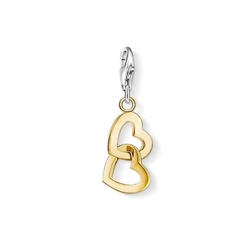 Thomas Sabo 18K Yellow Gold Plated Double Hearts Charm - 0928-413-12