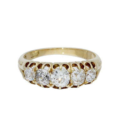 Antique 18ct Yellow Gold Old Cut Diamond Vintage Ring