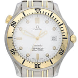 Pre-owned Omega Seamaster Two Tone 1681503 White Dial Box & Service Papers