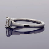 18ct White Gold 0.59ct E VVS2 Certificated Radiant Cut & Baguette Cut Diamond Trilogy Ring