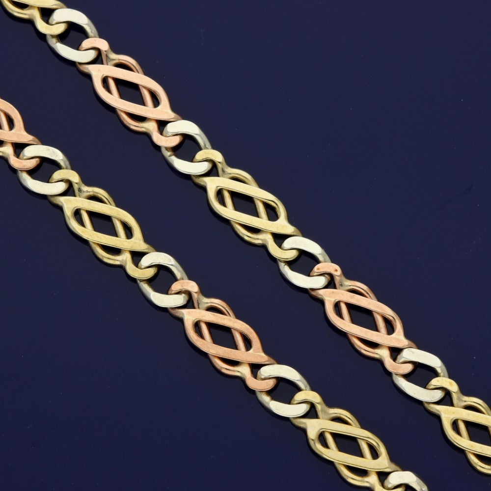 9ct Rose Yellow & White Gold 18" Celtic Chain