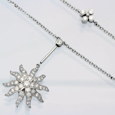 Platinum Tiffany & Co Vintage Lace Sunburst Diamond Necklace