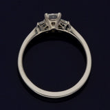 18ct White Gold 0.59ct E VVS2 Certificated Radiant Cut & Baguette Cut Diamond Trilogy Ring