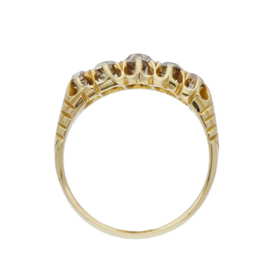 Antique 18ct Yellow Gold Old Cut Diamond Vintage Ring c.1896