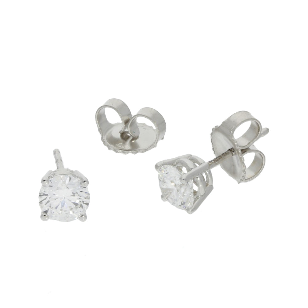 18ct White Gold Laboratory-Grown Diamond Stud Earrings 1ct