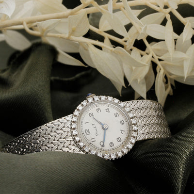 Ladies Piaget Vintage Manual Diamond Set 18ct White Gold Cocktail  Watch