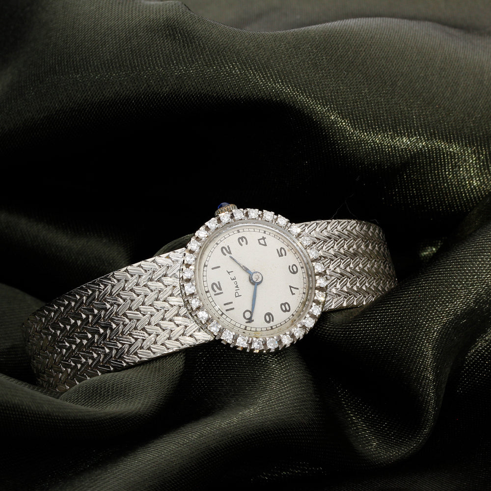 Ladies Piaget Vintage Manual Diamond Set 18ct White Gold Cocktail  Watch