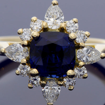 18ct Yellow Gold Sapphire & Diamond Ring