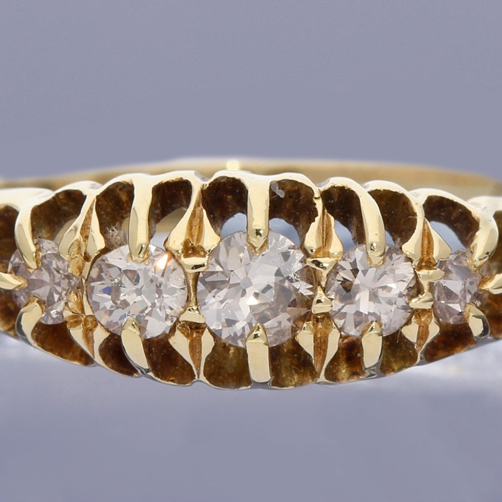 Antique 18ct Yellow Gold Old Cut Diamond Vintage Ring