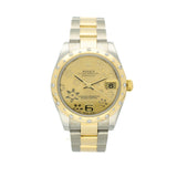 Pre-Owned Rolex Datejust 31 Champagne Floral Motif Dial 178343 2011 Watch