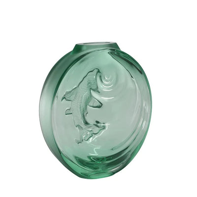 Lalique Koi Carpe Bud Vase - Mint Green Crystal 10671600