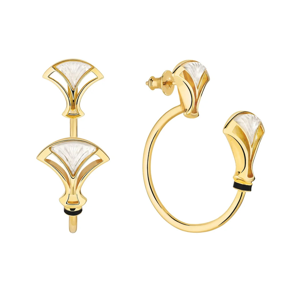 Lalique Larcade Hoop Earrings -  Clear Crystal, Gold Plated 10815500