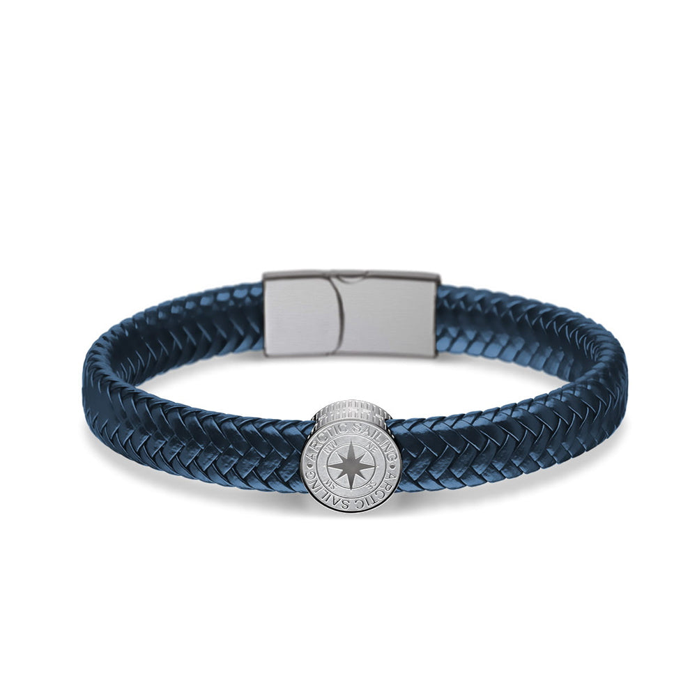 Bering Arctic Symphony Blue Leather Bracelet, 634-817-200