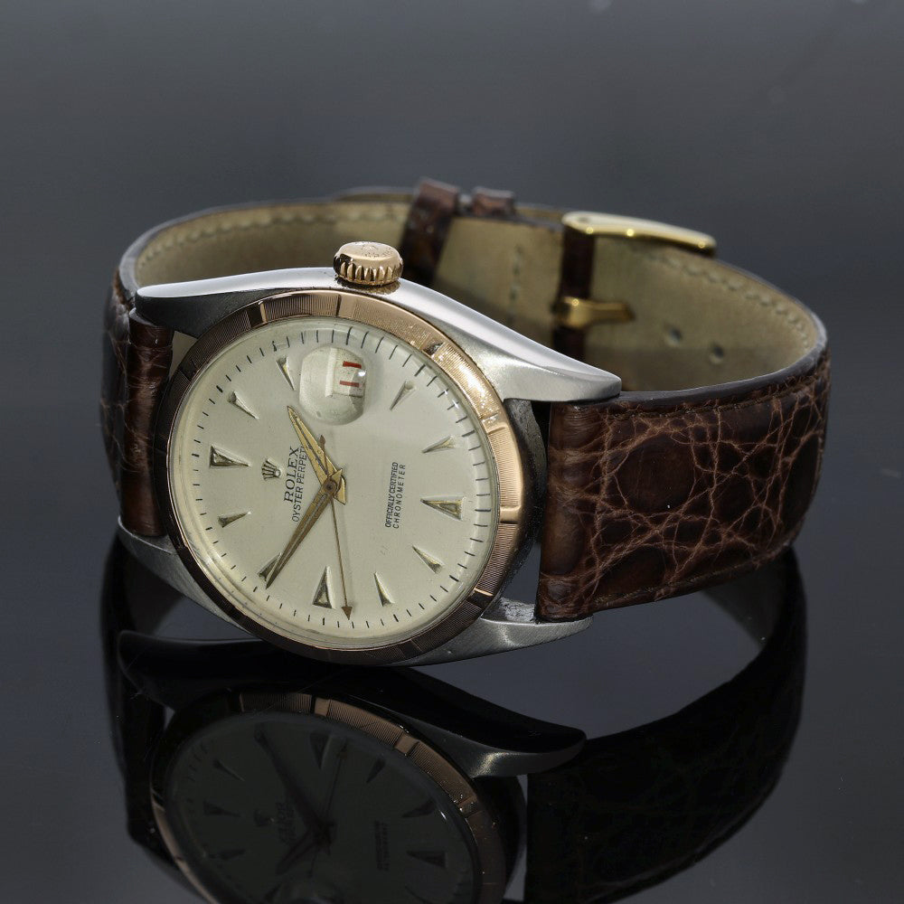Pre-owned Vintage Rose gold Rolex Date just 1940's Watch