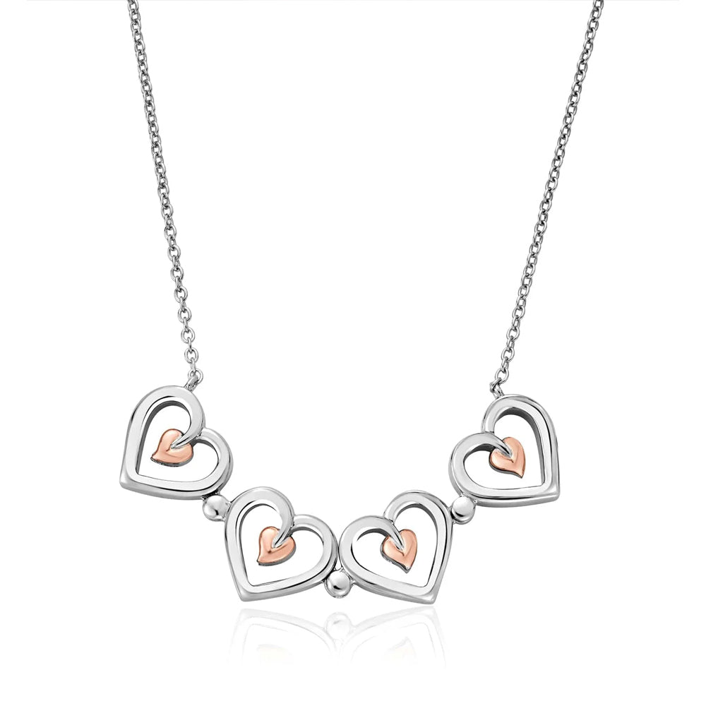 Clogau Tree of Life Silver Heart Magnetic Necklace 3STOL0623