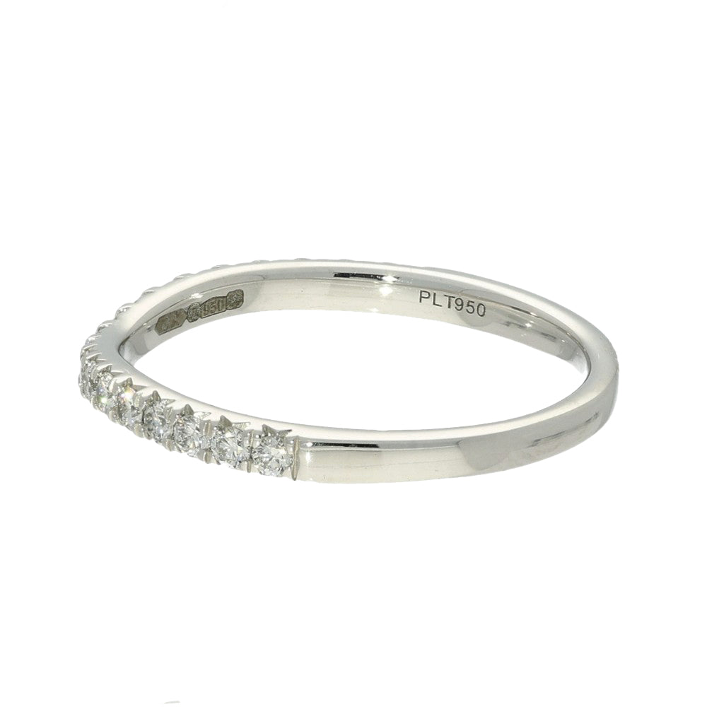 Platinum Diamond Micro Claw Curved Half Eternity Ring