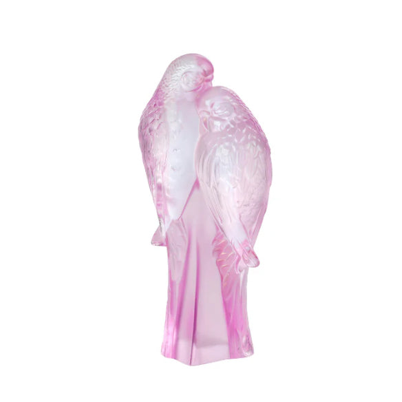 Lalique Rose Nebula 2 Parakeets - Pink Luster Crystal 10802000