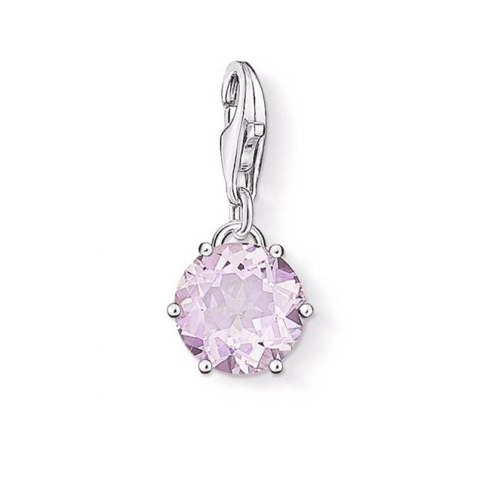 Thomas Sabo Pale Pink Sparkly Silver Charm