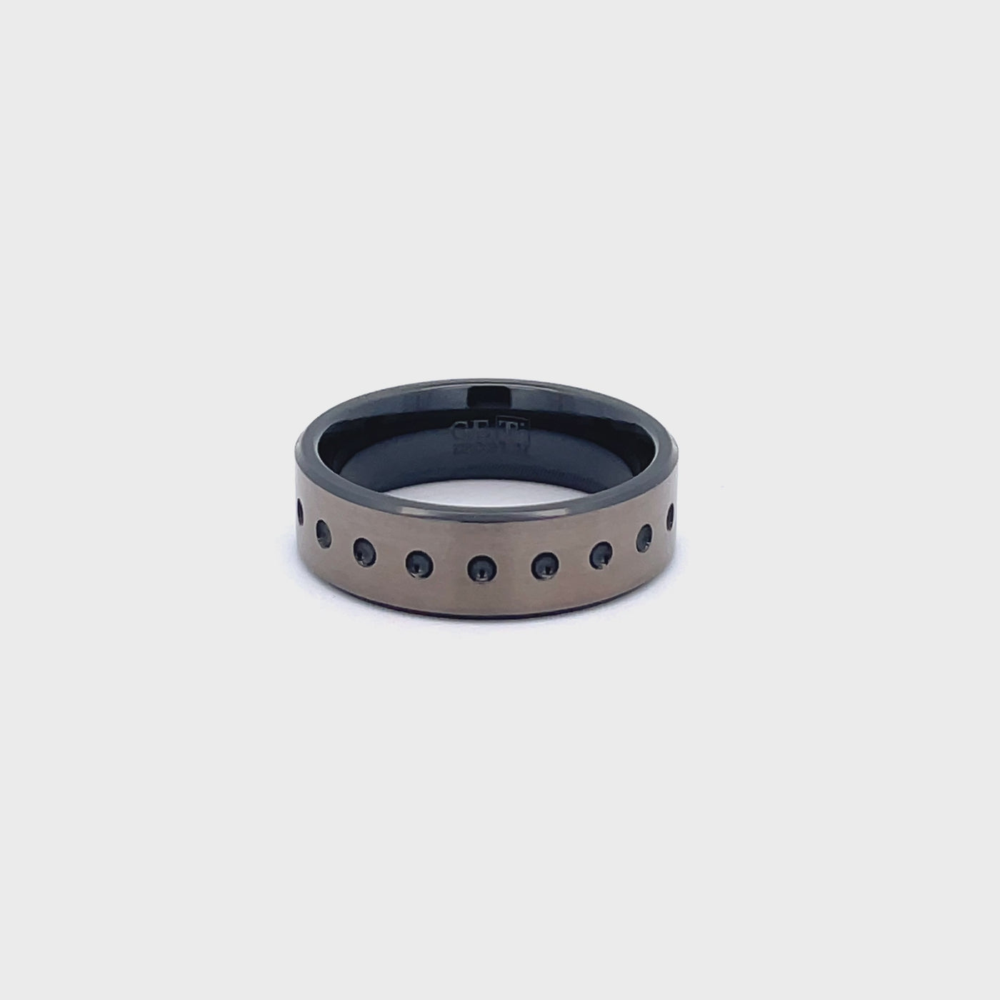 7mm Titanium & Black Zirconium GETi Ring Size T