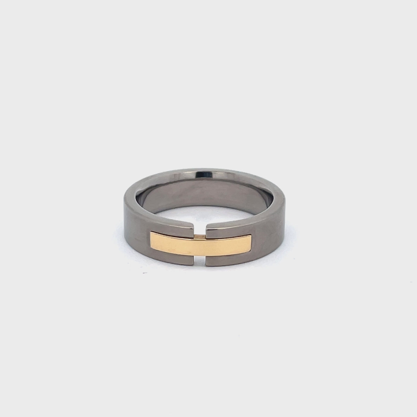 Titanium & Yellow Gold Ring Size S