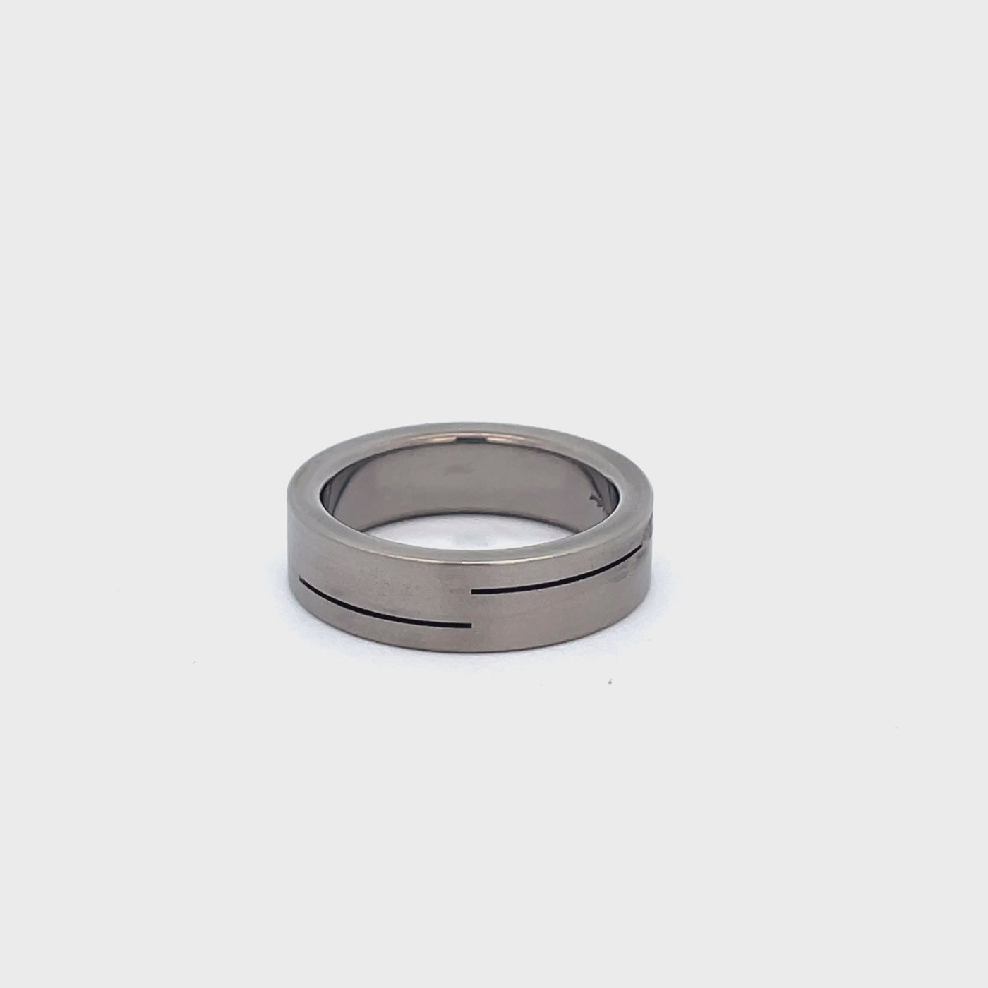 6mm Titanium Ring with Incised Line Size O