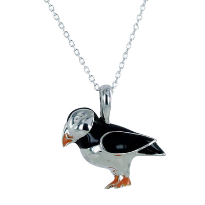 Reeves & Reeves Silver & Enamel Puffin Necklace BB173