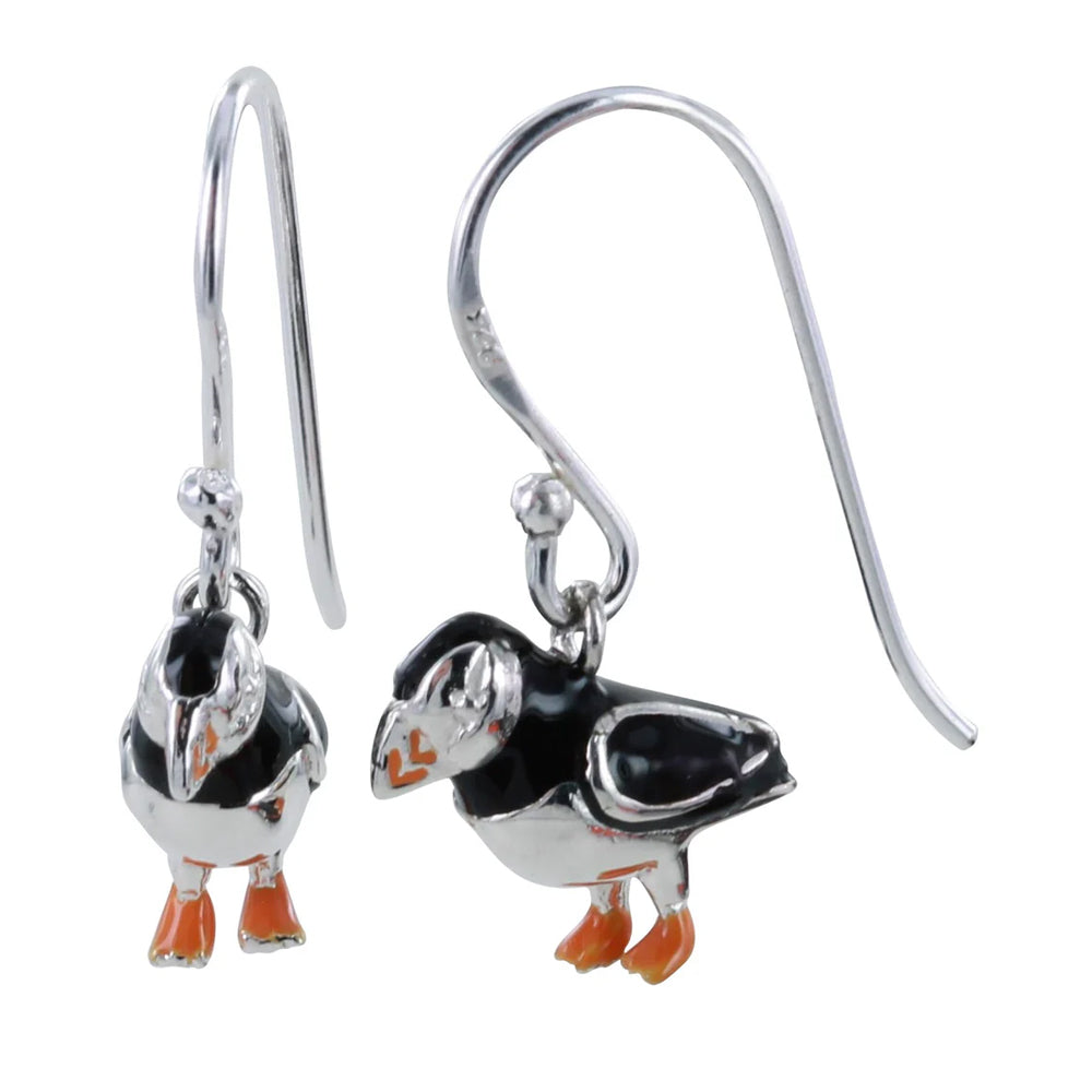 Reeves & Reeves Silver & Enamel Puffin Drop Earrings BB174 | Gold Arts ...