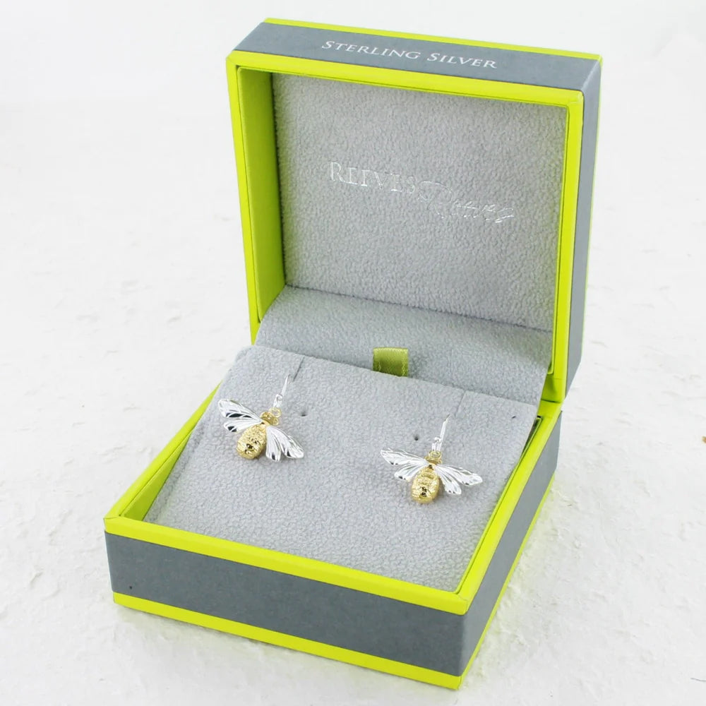 Reeves & Reeves Silver & Gold Queen Bee Earrings BB201EAS