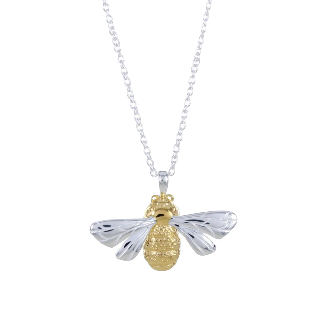 Reeves & Reeves Silver & Gold Queen Bee Necklace BB201
