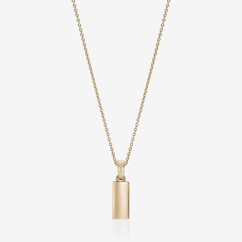 886 The Royal Mint - 886 Small Bar Pendant with Chain in 9ct Yellow Gold
