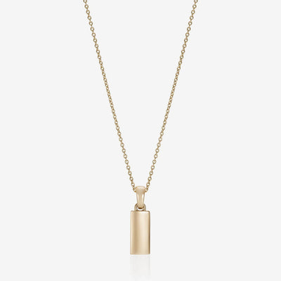 886 The Royal Mint - 886 Small Bar Pendant with Chain in 9ct Yellow Gold