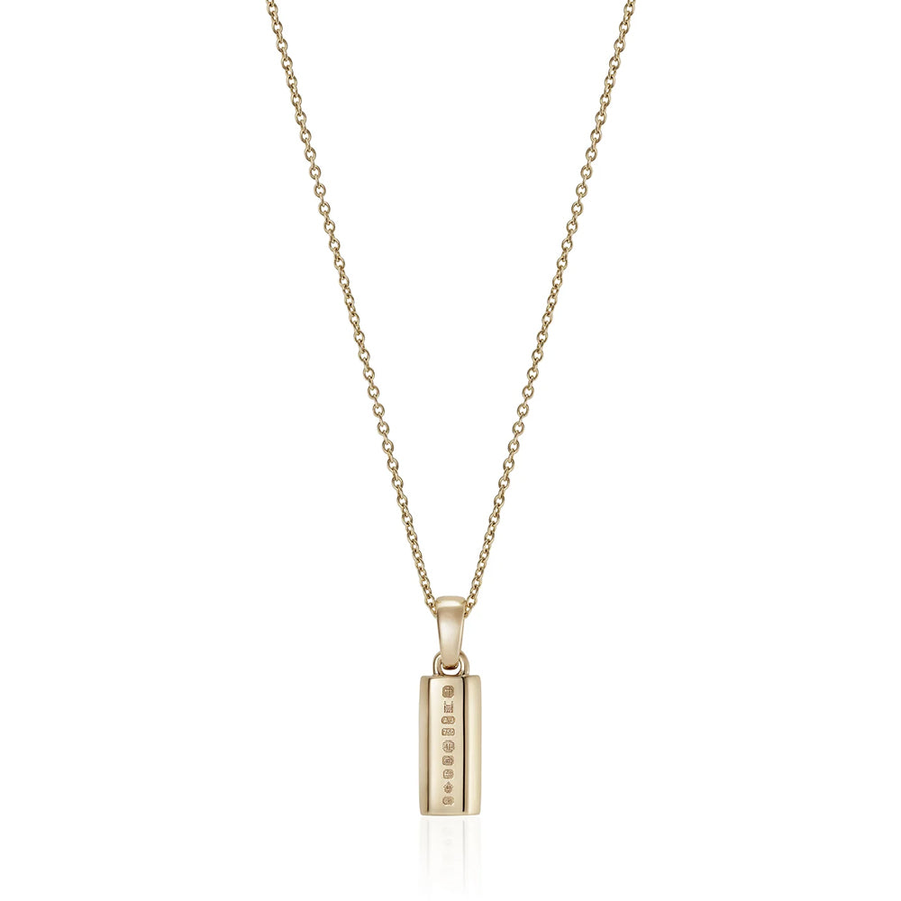 886 The Royal Mint - 886 Small Bar Pendant with Chain in 9ct Yellow Gold
