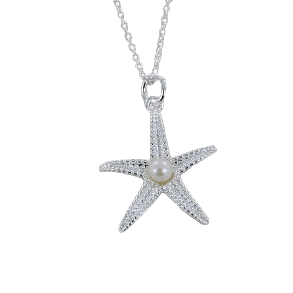 Reeves & Reeves Silver Starfish Pearl Necklace JC53