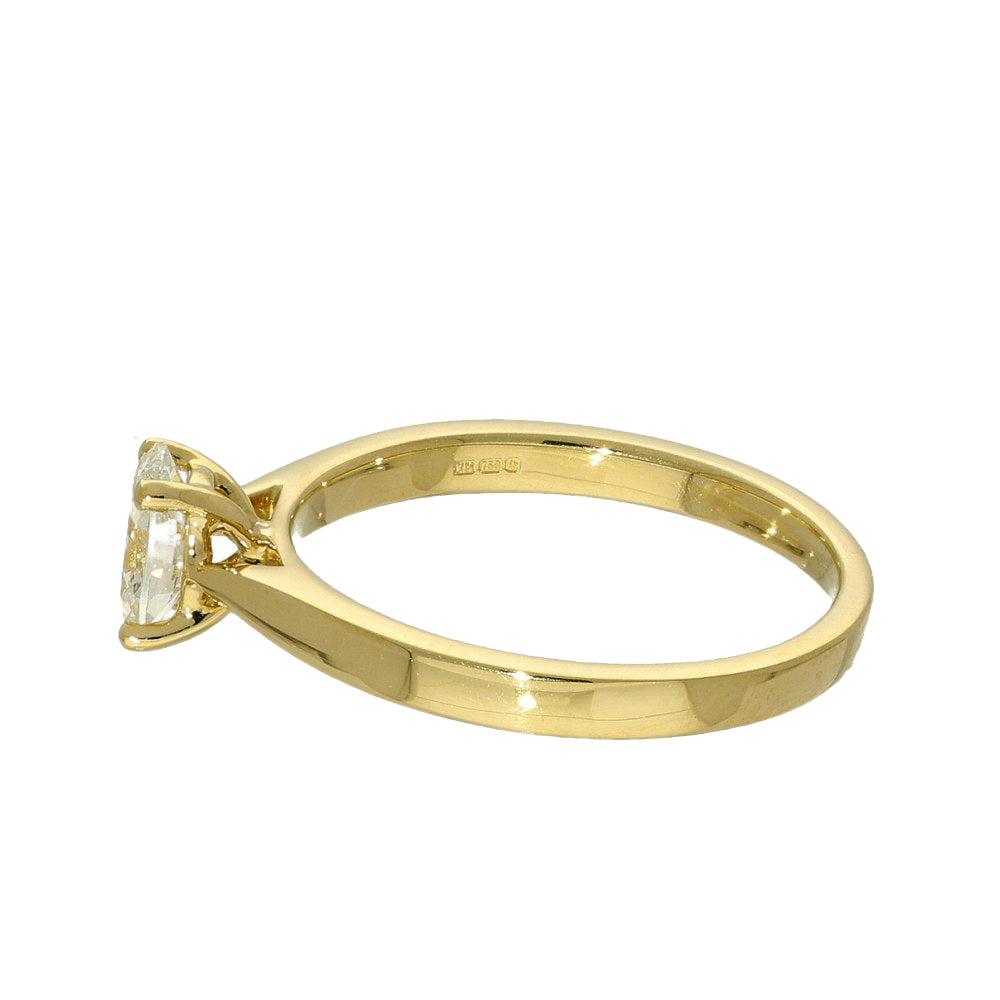 18ct Yellow Gold Certificated 0.50ct Oval Diamond Solitaire Ring