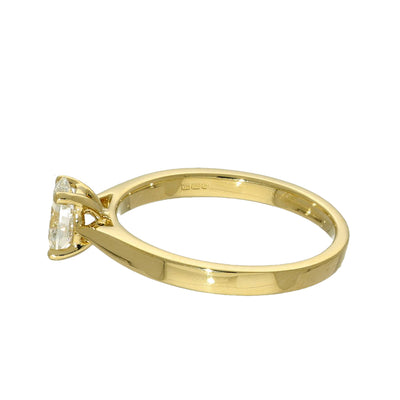 18ct Yellow Gold Certificated 0.50ct Oval Diamond Solitaire Ring