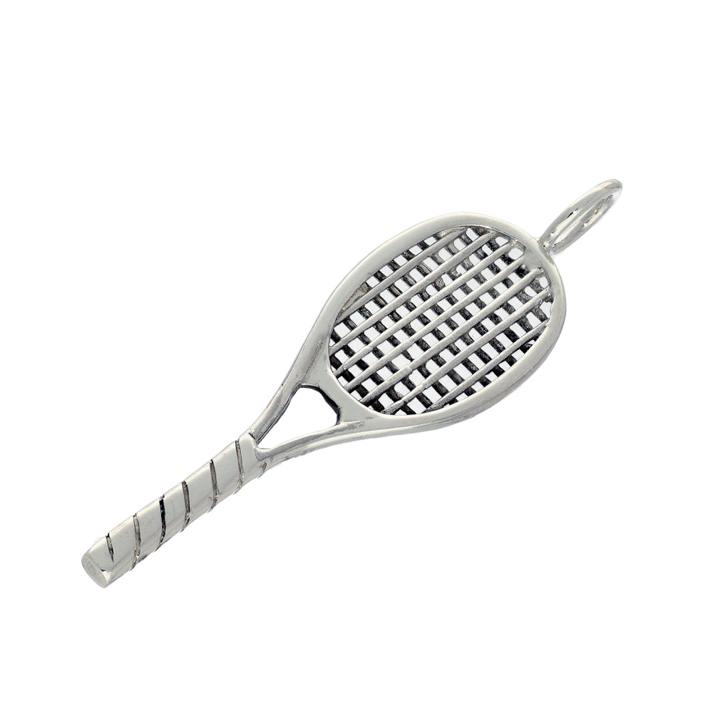 Sterling Silver Tennis Racket Pendant