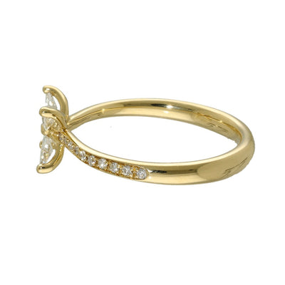 18ct Yellow Gold Diamond Marquise Flower Butterfly Ring