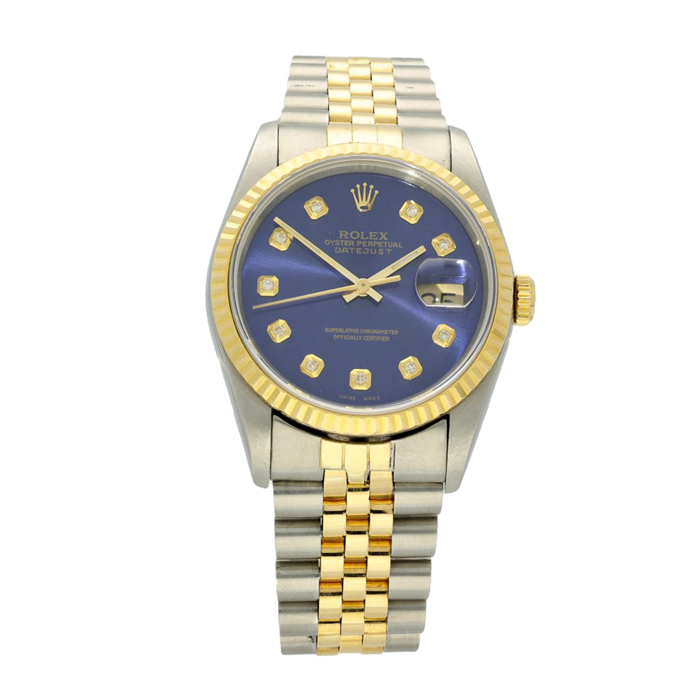 Pre-owned Rolex Date-Just Two-Tone 16233 1991 Watch