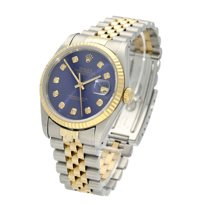 Pre-owned Rolex Date-Just Two-Tone 16233 1991 Watch
