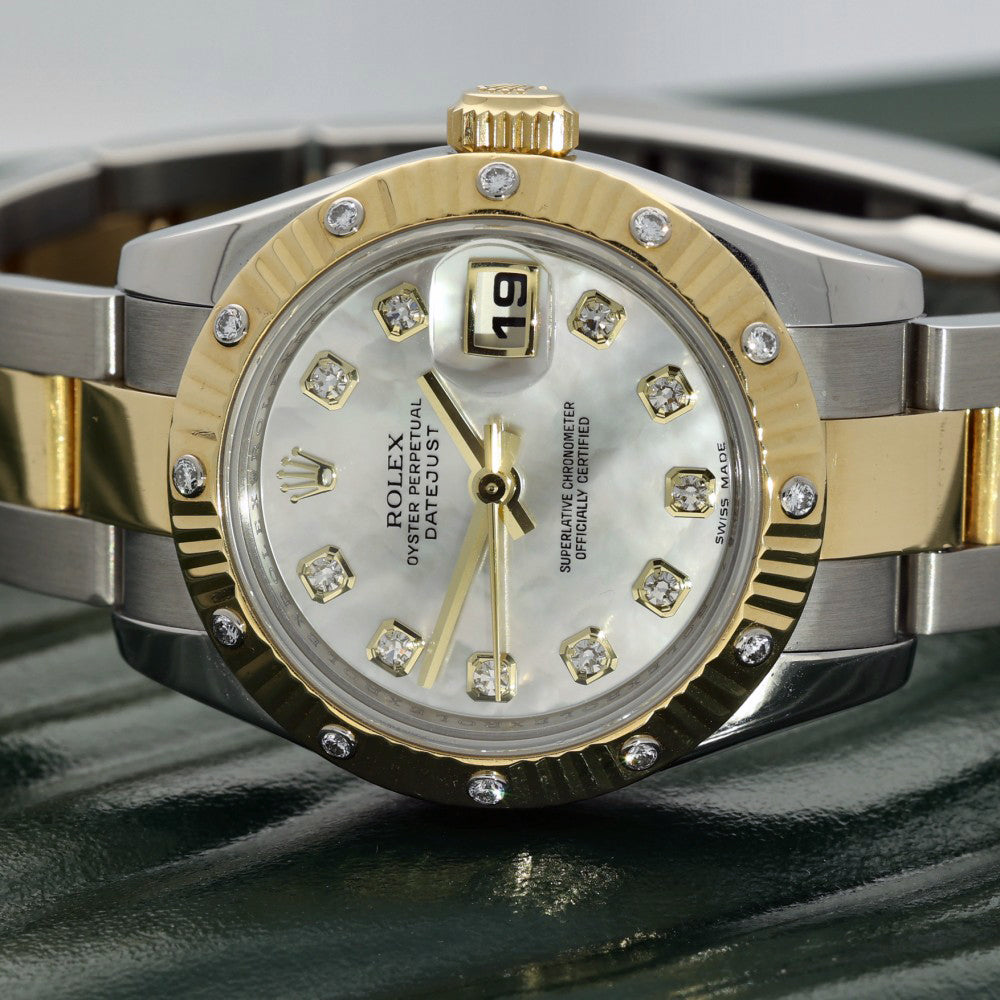 Pre-owned Rolex MOP Date-Just 26mm 179313 2008 Watch
