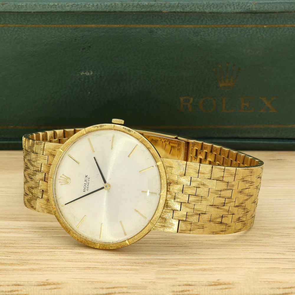 Vintage Rolex 18ct Yellow Gold Cellini 1980's 33mm Manual Watch