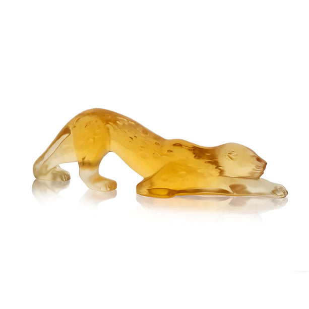 Lalique Zeila Panther Small Sculpture - Amber Crystal 10492800