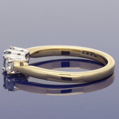18ct Yellow Gold Sapphire & Diamond Trilogy Ring