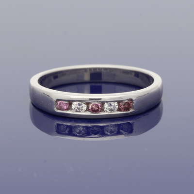 Platinum Natural Pink & White Diamond Ring