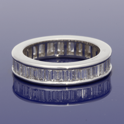 Platinum Baguette Cut Diamond Full Eternity Ring
