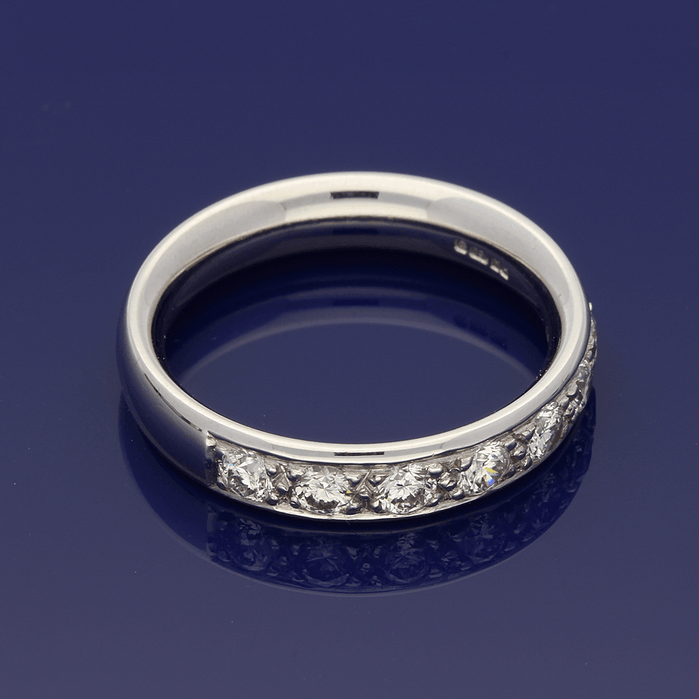 18ct White Gold Diamond 4mm Half Eternity Ring – GoldArts