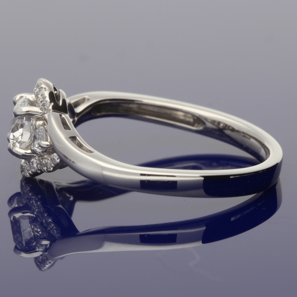 Platinum Diamond Trilogy Twist Cluster Ring
