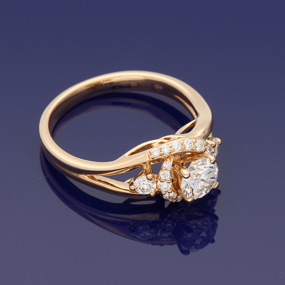 Twisted halo engagement ring 2025 rose gold